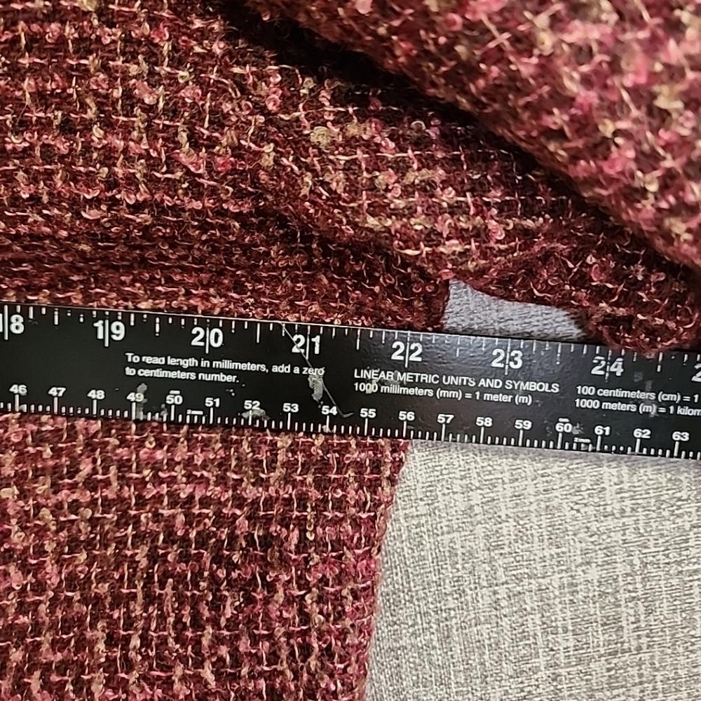 Leslie Fay Vintage Red Pink Maroon Tweed Blazer Jacket Pearl Buttons Wool Bld 18 - Picture 12 of 13